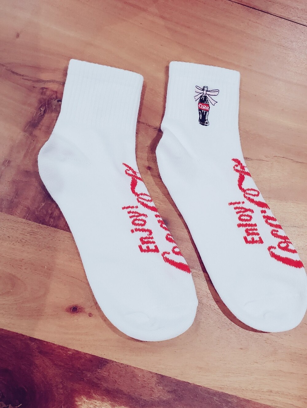 Brand New Coca Cola White Ankle Socks